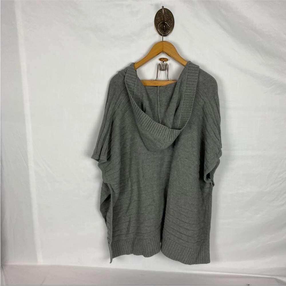 Motherhood Maternity Gray Knit Lace-Up Poncho Sweater, Size S/M, Cozy Oversized - Picture 8 of 9
